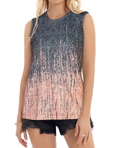 Image of Womens Tank Tops Summer Casual Sleeveless Top Loose Fit Basic Tunic Shirts