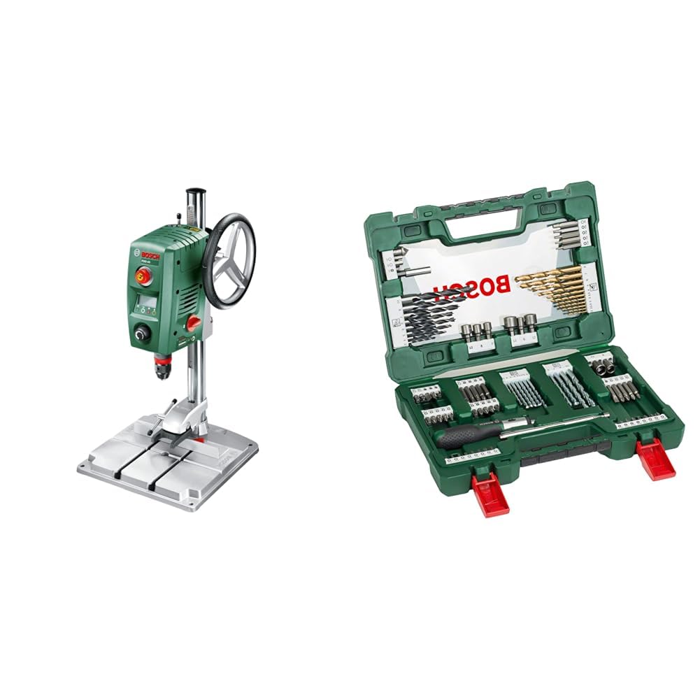 Bosch Standbohrmaschine PBD 40 (710 Watt, im Karton) + Bosch 91tlg. Bohrer- und Bit Set V-Line Box (Holz, Stein und Metall, Zubehör für Bohr- und Schraubwerkzeuge)