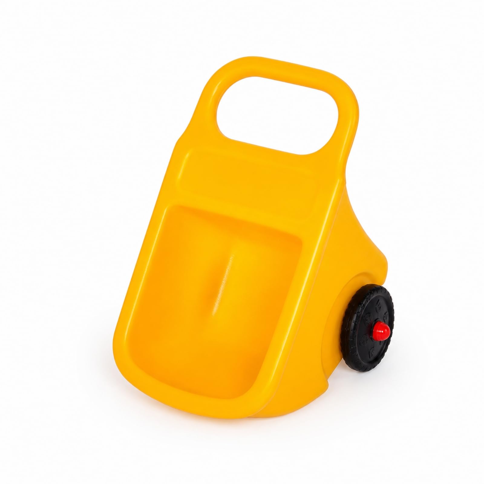 Brouette en Plastique Moulé Brouette à Pousser Robuste Chariot Jeu pour Tout-Petits, Intérieur, Jaune