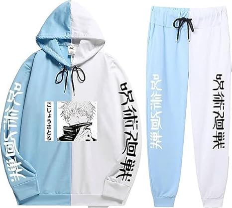 Surv&ecirc;tement Jujutsu Kaisen Gojo Satoru - Set Felpa Con Cappuccio E Pantaloni Uomo/Donna