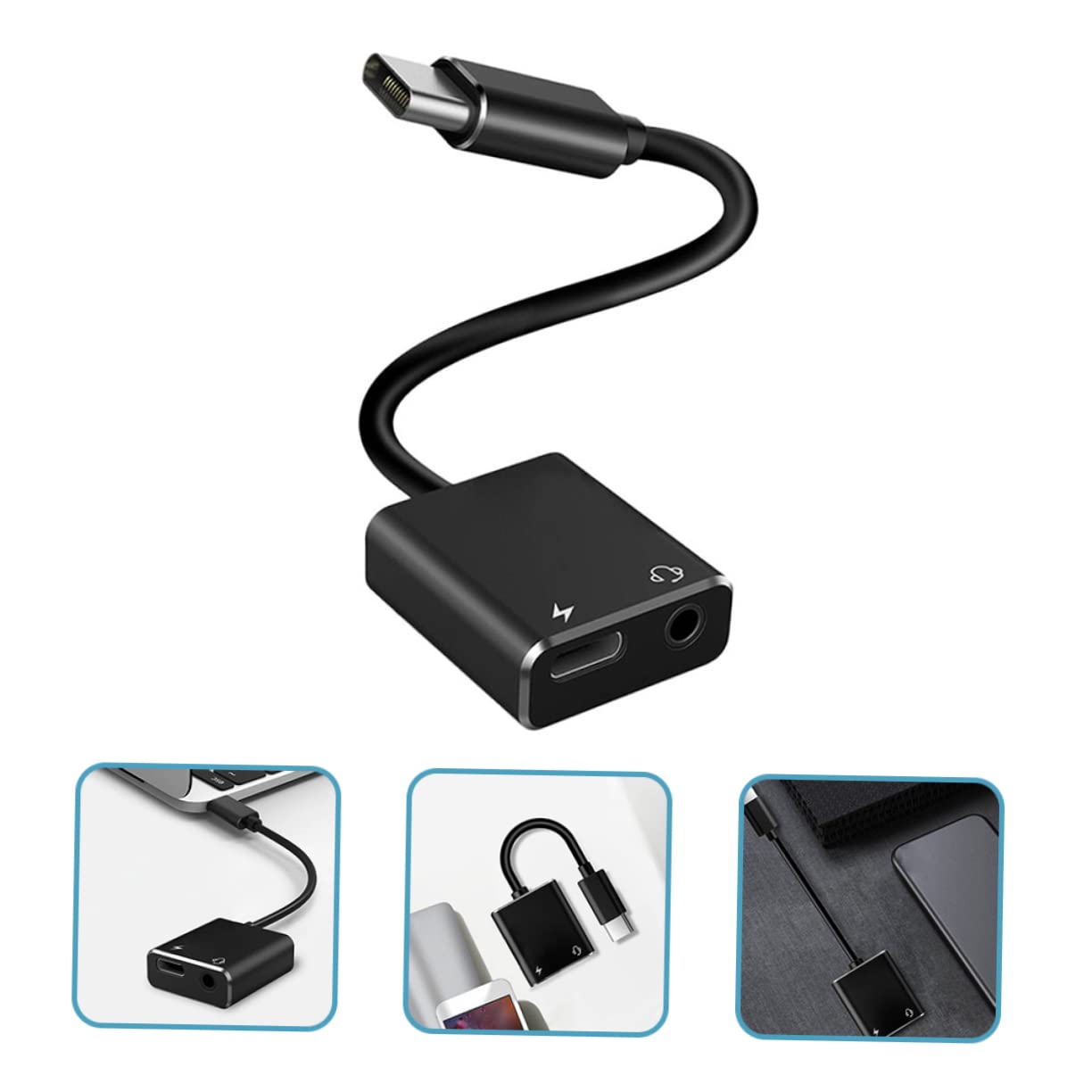 Mikikit 4pezzi Adattatore Usb c Con Caricatore Convertitore Headphone Splitter Compatibile Per Smartphone e Design Compatto e Leggero Trasmissione Audio Chiara e Efficiente
