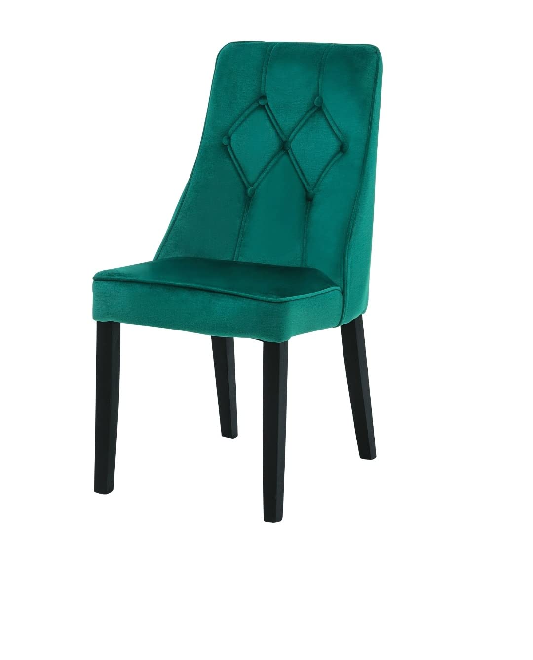 Chaises de salle à manger en bois noir velours vert Green cosy