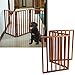 Pet Gate - 3-Panel Indoor Foldable Dog Fence for Stairs or Doorways - 54x24-Inch Retractable Wood Freestanding Dog Gates by PETMAKER (Mahogany)
