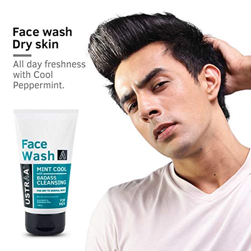 Ustraa Face Wash - Mint Cool - For Dry to Normal Skin - 100g | Reduces Moisture Loss | Removes Dirt & Night Cream - De-Tan & Anti-aging cream for... - Image 6