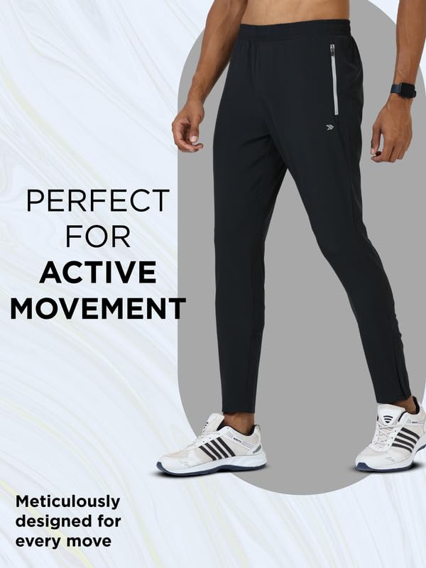 Image of JOLGER Premium Track & Jogger Pants for Men - Style and Performance with Light Weight, Sweat-Wicking Fabric - Perfect for Workouts, Casual Outings Trendy Athletic Wear with Reflective Zipper Pockets
