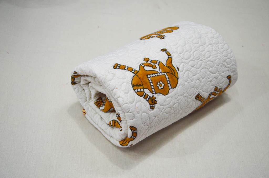 V Vedant Designs Baby Quilt Indian Camel Print Blanket Unisex Baby Bedding Art Quilt