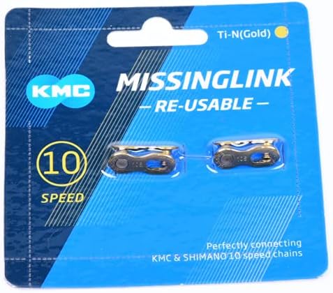 KMC Missing Link 7,8,9,10,11,12 Speed Silver/Gold (New Blue Packing) (10-Speed, 5.88mm, re-usable, Black)