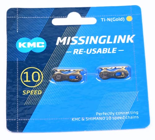 KMC Missing Link 7,8,9,10,11,12 Speed Silver/Gold (New Blue Packing) (10-Speed, 5.88mm, re-usable, Black)