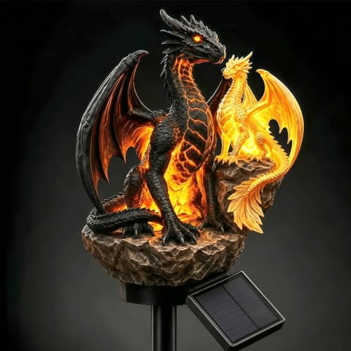Luces Solares Dragón Exterior Iluminación Decorativa Escultura Exterior