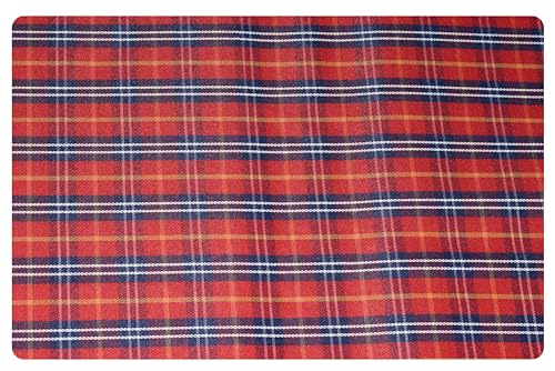 Image of Arvind Men's Cotton Poly Blend Checkered Unstitched Shirt Fabric (FQ27A8)