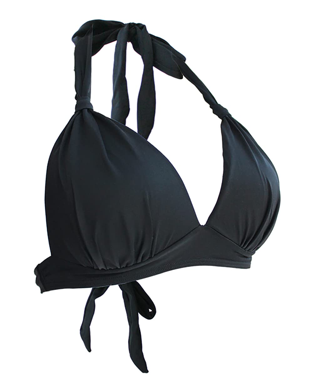 Viloree Essentials Costume da Bagno Bikini con Allacciatura al Collo e Supporto Leggero Donna Nero-3 S
