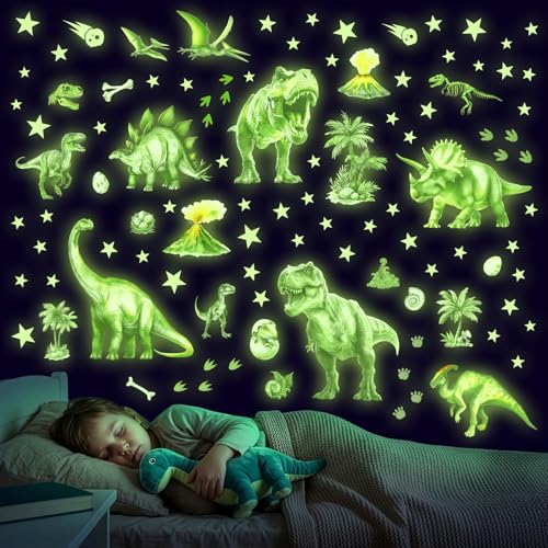 Vinilos Decorativos Dinosaurios Brillan en la Oscuridad