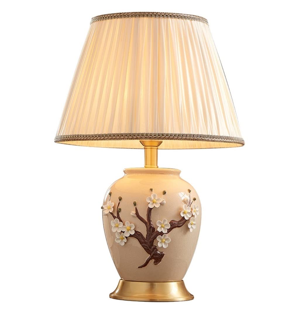 asdchZen Desk Lamps For Reading Hand-Kneaded Ceramic Table Lamp Table Lamps Ice Crack Desk Lamp Bedside Nightstand Lamp For Bedroom House Home Lamps For Living Room-A-Dimmer,A-Dimmer Switch