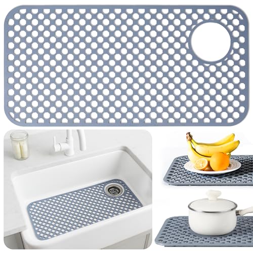 GLVRS Heavy Duty Silicone Sink Protector Mat for Kitchen