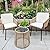 Yaheetech 3 Piece Patio Rattan Bistro Set, Outdoor All Weather PE Wicker Conversation Furniture Set with 2 Chairs & Tempered Glass Top Table & Cushions, for Poolside/Porch/Garden/Yard, Tan/Cream