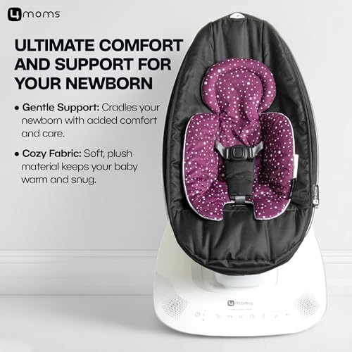 Image of 4moms RockaRoo and MamaRoo Infant Insert, Machine Washable, Soft, Plush Fabric, Reversible Design, Maroon