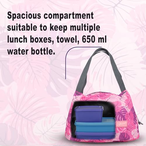Image of F Gear Tidbit Lunch Bag Padded Insulated Hot Cold Travel Tiffin Bag Food Storage Bag for Work, Students, Office, Picnic, College & School Lunch Bag for Girls Boys Men Women (Pink)