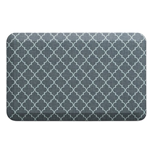 NewLife by GelPro Anti-Fatigue Designer Comfort Kitchen Floor Mat, 20x32”, Lattice Mineral Grey