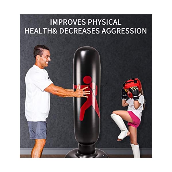 Kids-Inflatable-Punching-Bag-Heavy-Freestanding-Kickboxing-Punching-Bags-for-Kids-Women-Portable-Indoor-Home-Child-and-Adult-Weighted-Boxing-Punching-Bag-for-Practicing-Karate-Taekwondo-MMA Kids Inflatable Punching Bag, Heavy Freestanding Kickboxing Punching Bags for Kids & Women, Portable Indoor Home Child and Adult Weighted Boxing Punching Bag for Practicing Karate, Taekwondo, MMA.