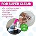 Dapple Breast Pump Cleaning Kit, 3 Baby Bottle Cleaning Brushes, Hypoallergenic & Powered by Plants, Removes Milk Residue, Leaves No Taste, 3oz Soap, 10ct Wipes 3 Cleaning Brushes