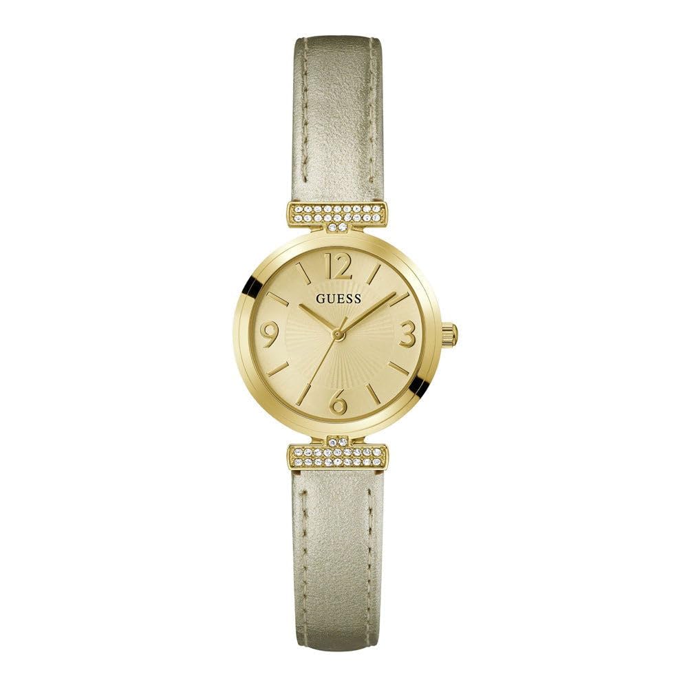 GUESS Leather Analog Champagne Dial Womens Watch-Gw0614L2, Band Color-Gray (B0CH3WJLQQ) Amazon Price History, Amazon Price Tracker