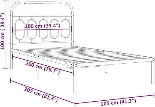 White Steel Twin Bed Frame Modern Rectangular Design with Ample Underbed Storage Space Sturdy Metal Construction for Bedroom and Guest Room
