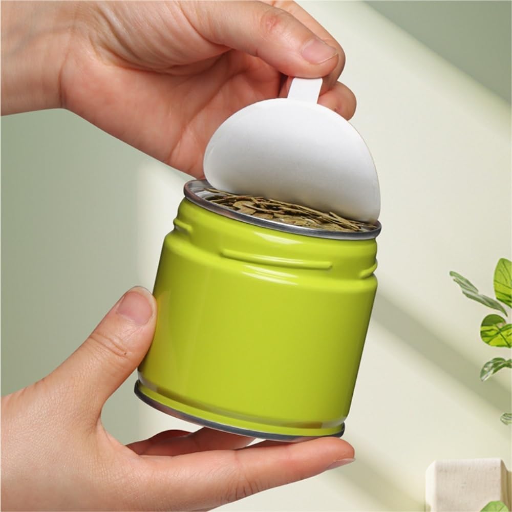Juego De Té Contenedor de almacenamiento de té a granel Lata pequeña redonda de hierro Lata vacía Lata de almacenamiento de condimentos de cocina Juego de té Lata individual Tarro Para Guardar Té(B,M)