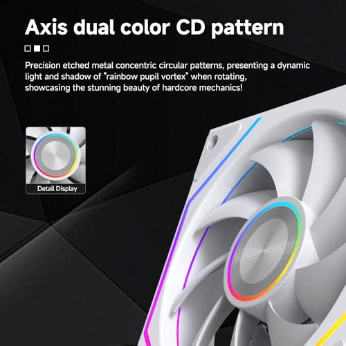 Image of Jungle Leopard Prism4RS Ultra 120mm PC ARGB Computer Case Fans|Infinity Mirror|Daisy-Chain|4 PIN PWM 1850RPM(White Forward 3 Pack)
