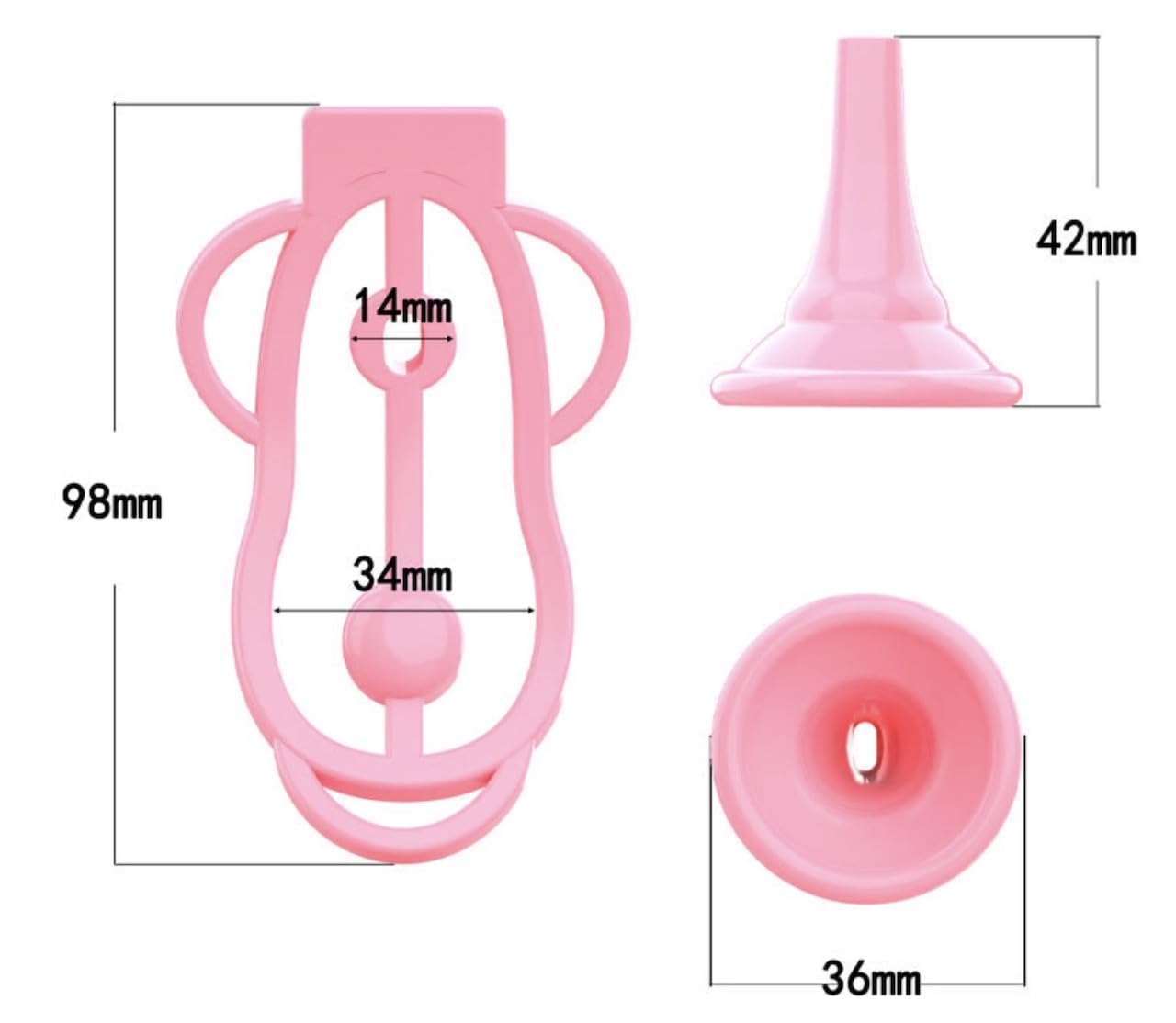 Fufu clip de castidad con urinario y cinturón de castidad jaula de castidad masculina jaula de castidad masculina (Pink)