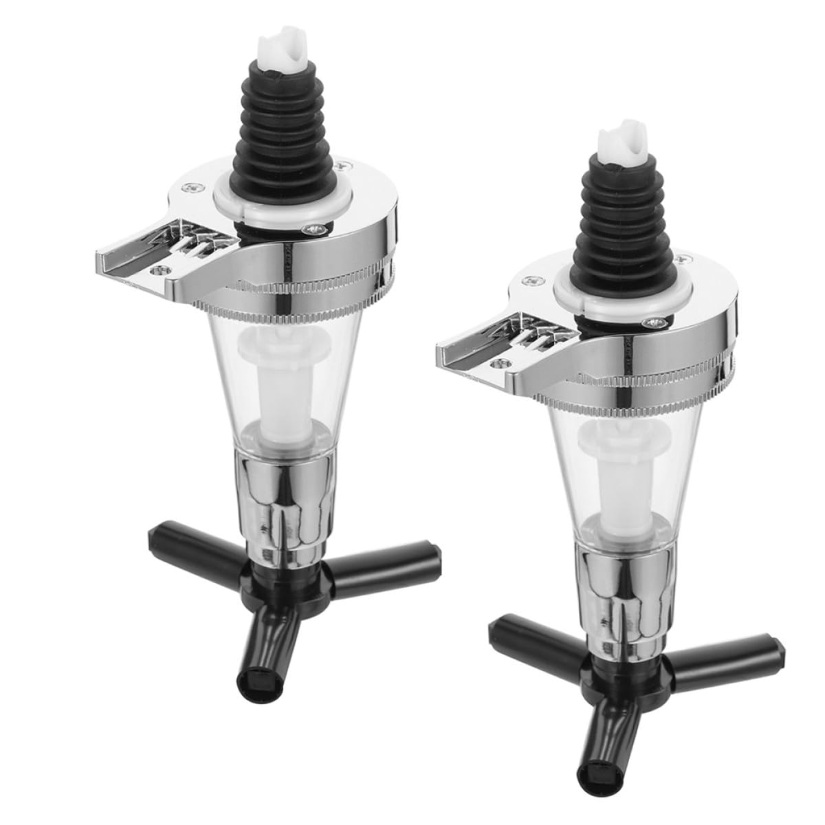 Dosificador de botellas de 25ml en pack de 2 piezas de plástico y acero para fiestas