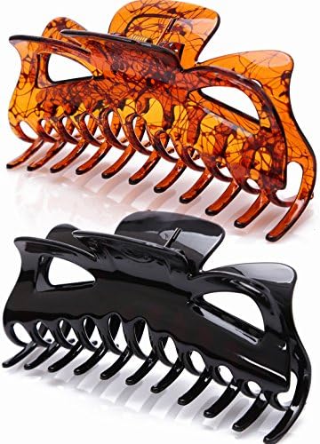 Prettyou 5.5 Inches Large Hair Clips Crystal Plastic Hair Claw Banana Clips Accessories for Women,pack of Two