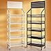 KK-GAL 5 Tier Snack Retail Display Rack Cart, Industrial Style Freestanding Potato Chip Organizer Rack with Wheels, 5 Tier Supermarket Retail Display Rack, Concession Candy Retail Basket Rack,Black