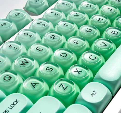 Image of ZORNHER ZH980 Foundation Mechanical Keyboard,95% Green Creamy Keyboard with Number Pad,Girly Gaming Keyboard Full Size,Cute Jelly MOA Round Translucent Clear Keycaps,Creamy Sounding Linear Switches