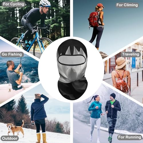 Balaclava Negro y Blanco para Hombre Mujer Protección Solar Transpirable Máscara Completa para la Cabeza para Senderismo, Ciclismo, Correr, Conducción miniatura 6