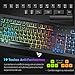 VicTsing Teclado Gaming Español USB, LED Rainbow Retroiluminación con 12 Teclas Multimedia...