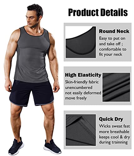 Coofandy Men's 3 Pack Workout Tank Tops Gym Bodybuilding Shirts Sleeveless Muscle T Shirts #TOP4