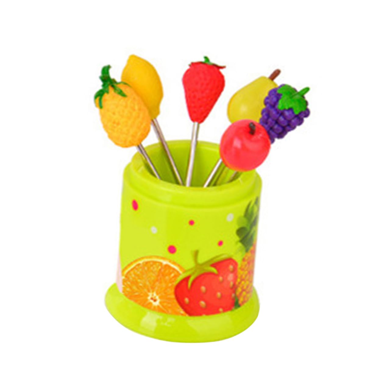 COLLBATH 6-piece Stainless Steel Fruit Forks Set Fun Cute Silverware for Party Dessert Snack Decorations Random Style