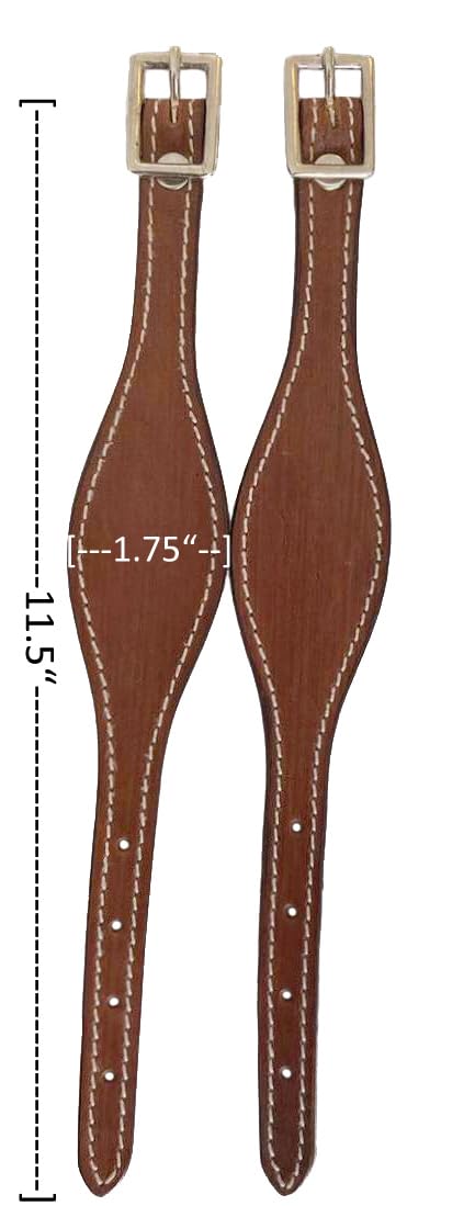 Equitem Stitched Leather Western Saddle Stirrup Replacement Hobbles for Adult Saddle (Dark Brown)