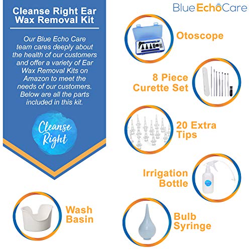 Cleanse Right Ear Wax Removal Kit- with Otoscope! 20 Disposable Tips 8, pcs Pick Removal Set, Wash Basin and Syringe! - Cleaner Tool to Remove Ear Blockage - Irrigation Device for Adults and Kids - Thumbnail 4
