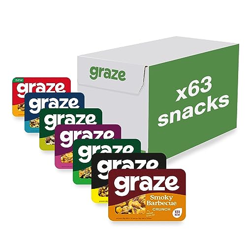 Graze Snacks Variety box - Protein snacks - Best of all flavours crunch selection box savoury snacks - Less fat than crisps - Total of 63 snacks trays