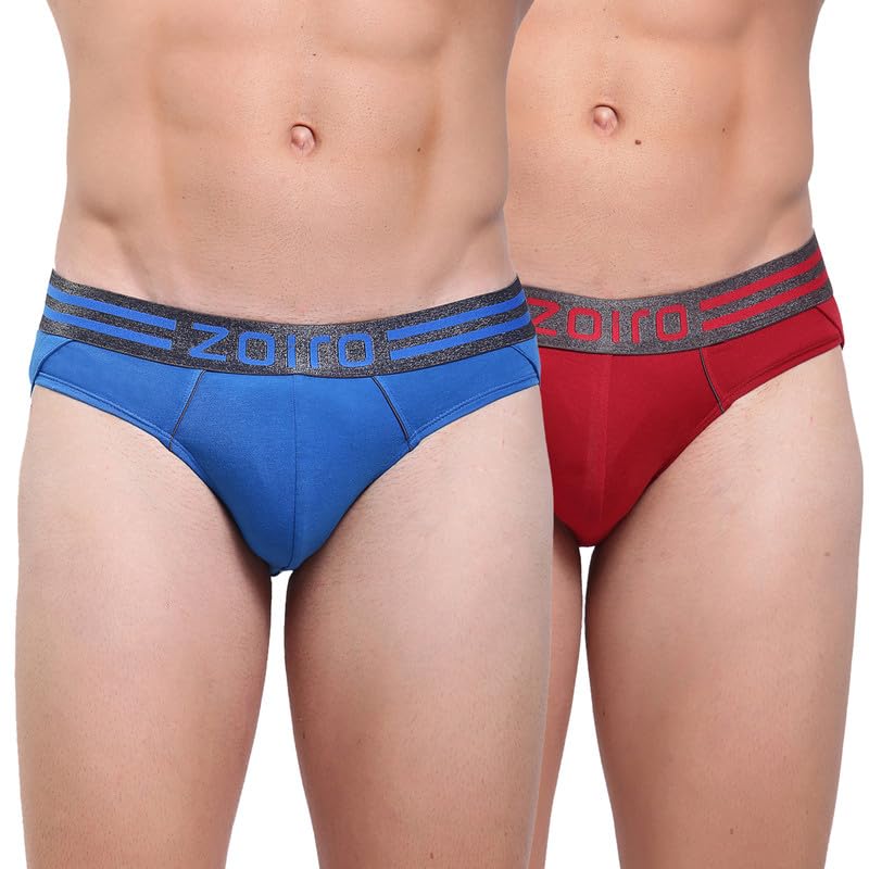 Image of Zoiro Men's Cotton Blend Solid Sports Brief (Pack of 2) |Colours May Vary