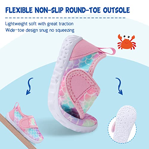 Image of LeIsfIt Toddler Water Shoes Boys Girls Barefoot Aqua Socks Kids Breathable Quick-Dry Swim Shoes for Beach Pool Surf