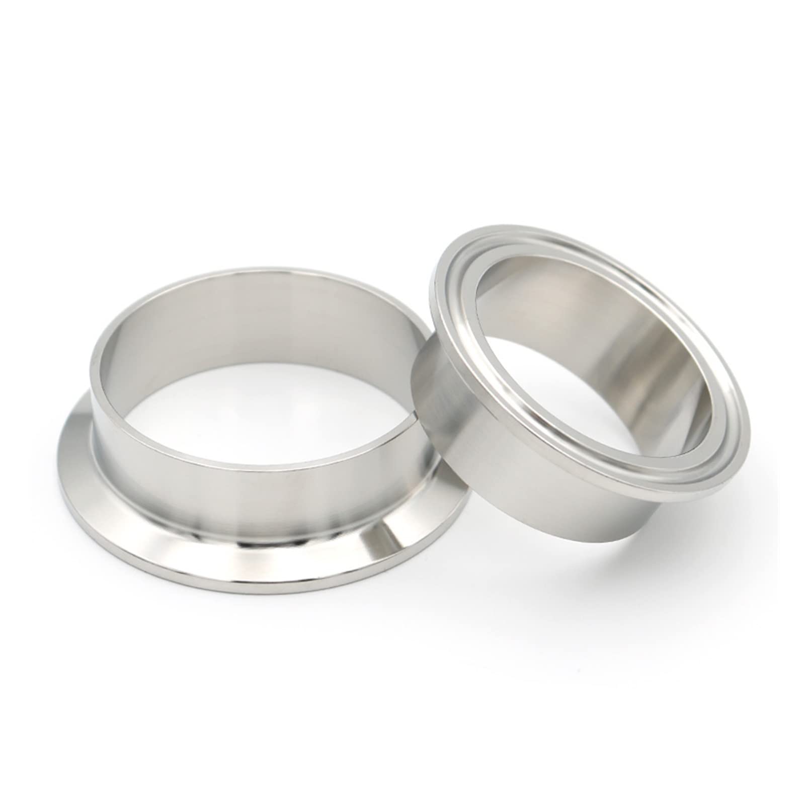 YALLS 12,7 19 25 38 108mm 0,5 "0,75" 1 "2" 3 "4" SS304 Accesorios de tubería Sanitaria de Acero Inoxidable virola de Soldadura Tri Abrazadera Brida casera (Size : 108mm Ferrule119)