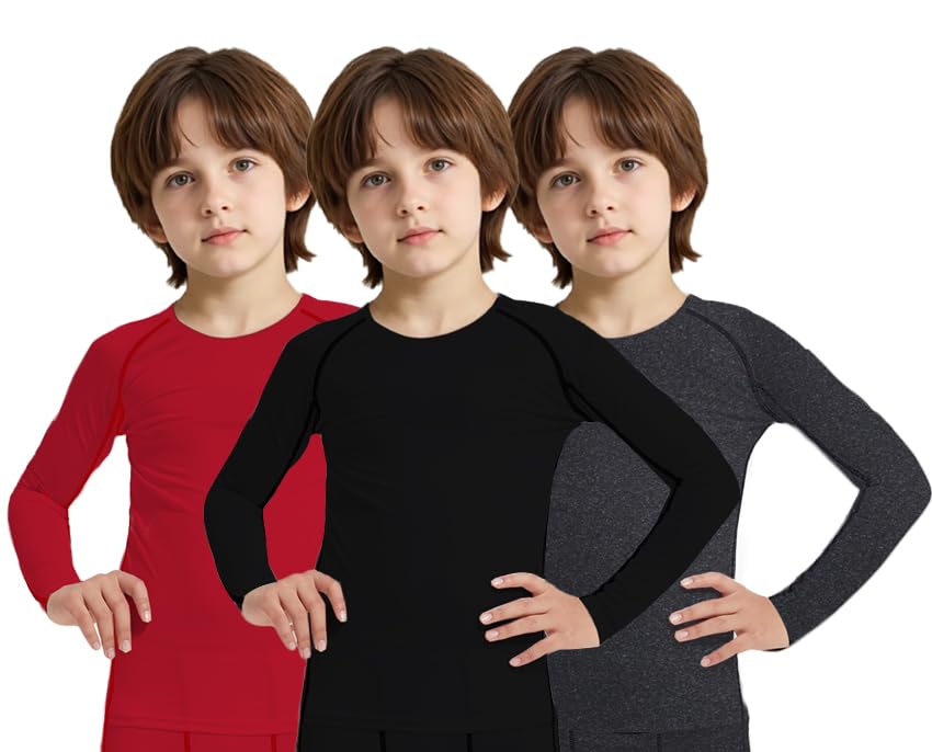 3 Pack Boys Youth Football Compression Pants Running Baseball Sports Leggings Athletic Tights Baselayer for Kids2