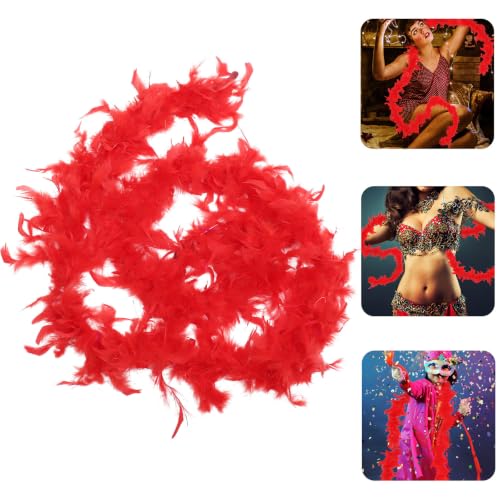 Boa de plumas roja ideal para obsequios y cotillón de eventos 7
