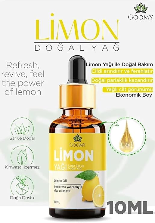 Gommy Limon Yağı%100 Doğal Bitkisel Uçucu Yağ Lemon Oil 10ml