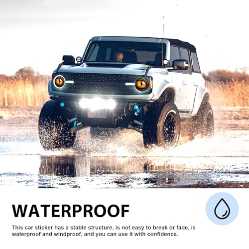 Image of 2 PCS Car Beast Eyes Decals, 3D Stereo Beast Eyes Stickers, Water-Proof Round Light Decal, Cool Beast Eyes Light Decoration Stickers, Suitable for Wrangler and Most Cars (Orange)