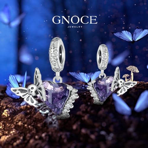 Image of GNOCE Skull Charm Bead Silver Pendant Dangle Charms fit Bracelet /Necklace Jewelry Gift for Women Men