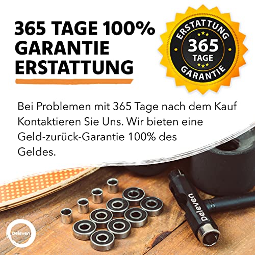 Deleven All-in-One Multifunktions-Leichtgewichtiges Tragbares Skate Tool mit 2-in-1 Inbusschlüssel & Phillips-Schraubendreher - Justiere Rollschuhe, Longboards, Skateboards, Quads, Achsen & Kingpin