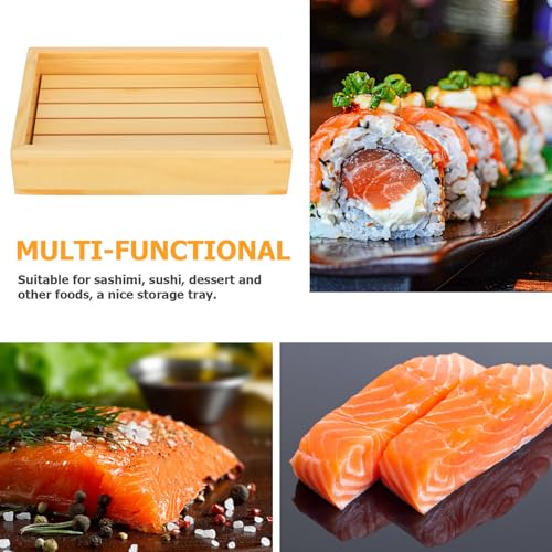 Bandeja japonesa para sushi madera rectangular 23x18.5 cm miniatura 7